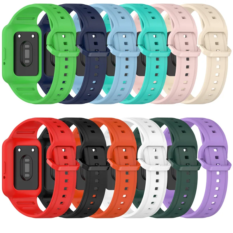 Silicone Watchband For Huawei Band 9 8 7 6pro Sport Replacement Bracelet for honor band 7 6 Correa Strap For Samsung fit3 Correa