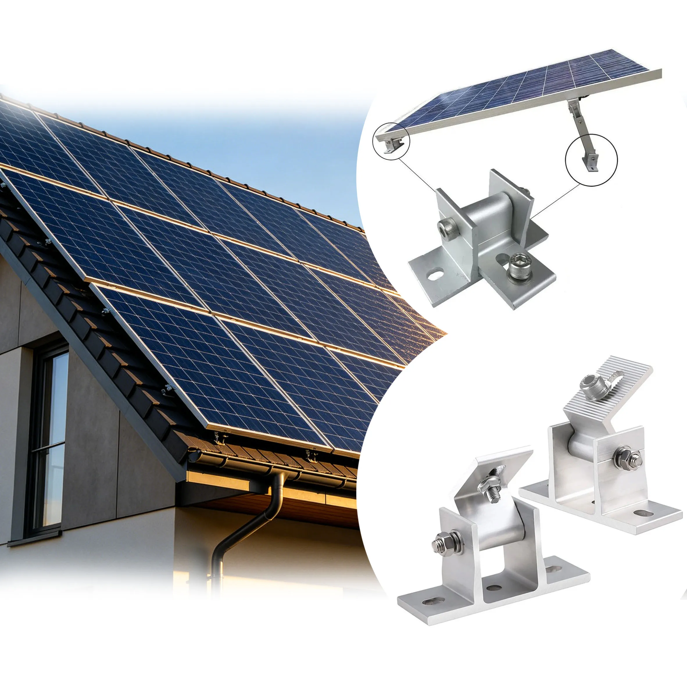 1/2 ชุดขายึดแผงโซลาร์เซลล์อะลู - Solar Panel Tilt Mount บทวิจารณ์และราคา