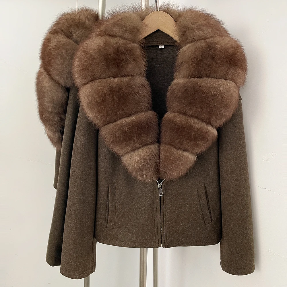 

Пальто из натурального меха OFTBUY, осеннее, женское, на молнии, с длинными рукавами, с большими карманами, свободное, повседневное, верхняя одежда, топы, одежда
