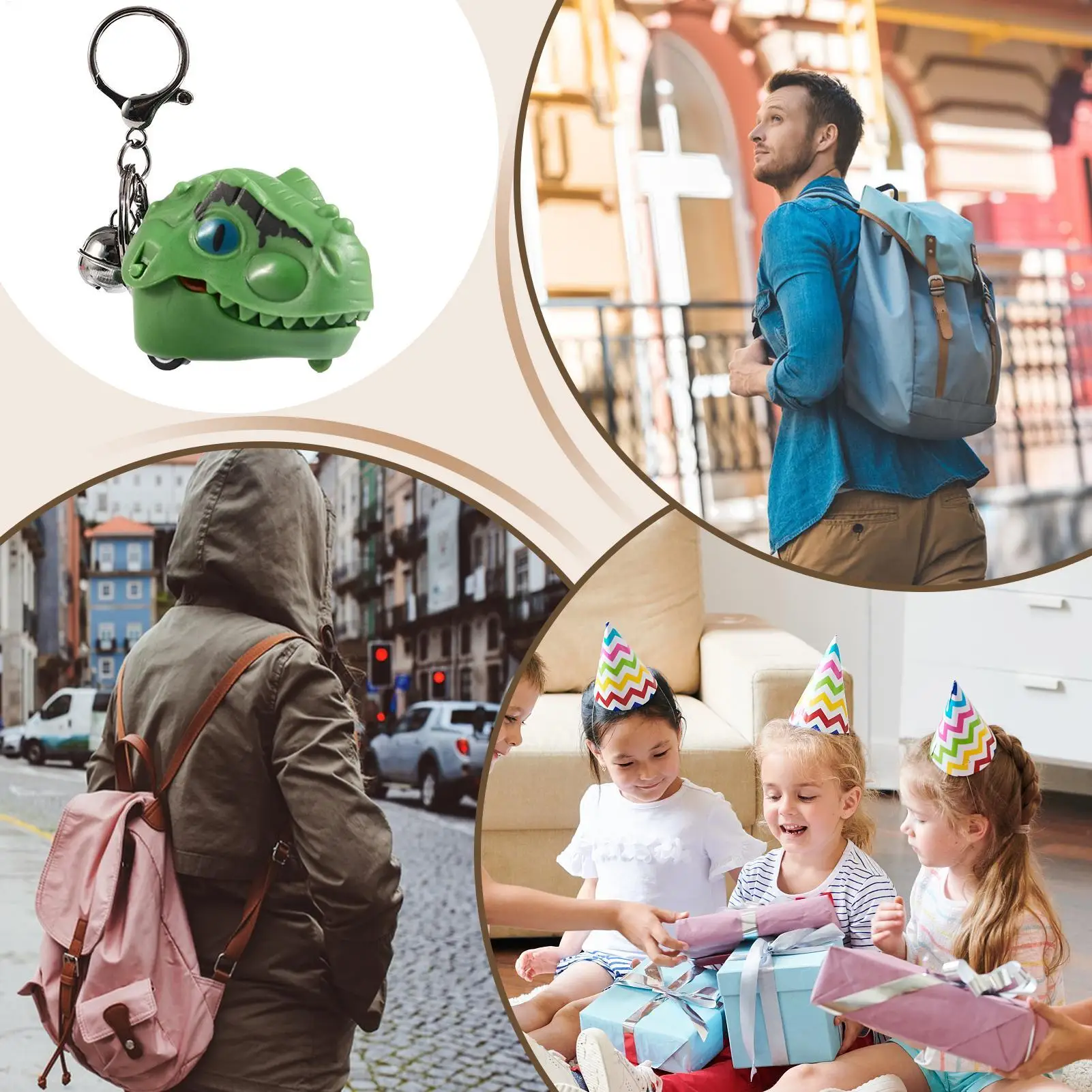 Porte-clés dinosaure mignon, jouets de noël, pendentif Anime réaliste, sac à dos, décoration, cadeau d'anniversaire pour enfants, 1 pièce