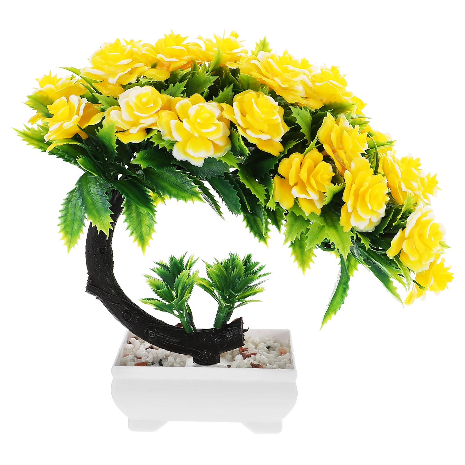 

Artificial Bonsai Tree Realistic Fake Flower Decor Potted Plants Plastic Easy Clean Home Ornament Bedroom Study