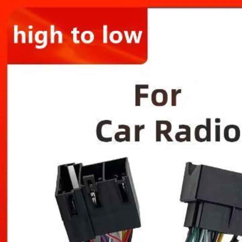 Car Radio Power Cable Wiring Harness High Conductivity with Audio Converter for Car Multimedia Autoradio Stereo Upgrade