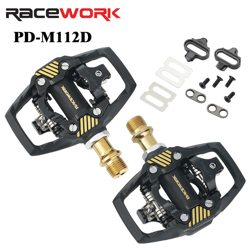 RACEWORK MTB велосипедная педаль с замком для системы Shimano SPD, нейлоновый корпус + сердечник из хром-молибденовой стали, двусторонняя фиксирующая подставка для ног