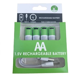 1.5V 2600mWh Rechargeable AA USB AA Lithium Rechargeable Batteries 1200Cycles Constant Output AA Batteries H7JF