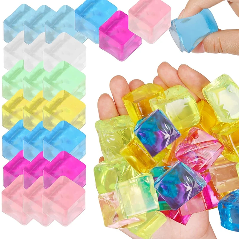 Cube de glace Squishy à presser, 10 pièces, soulagement du Stress, jouets d'anxiété, adultes, enfants, garçons et filles, cadeaux de fête, prix de classe