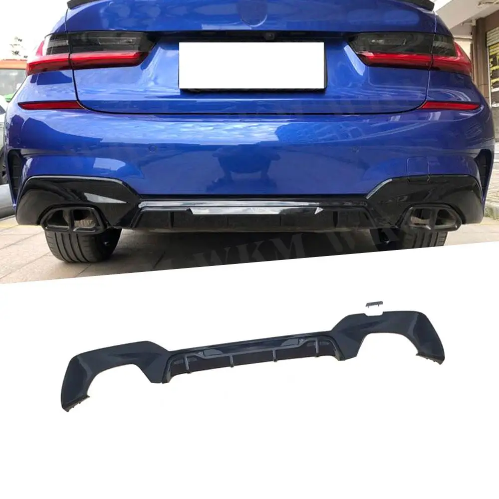 

Задний спойлер из полипропилена для BMW 3 серии G20 G28 M Sport 2019 2020, квадратный наконечник выхлопной системы, задний бампер, защита губ