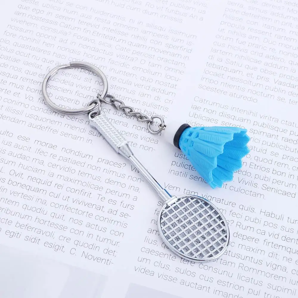 Women Men Gifts Mini Jewelry Charm Fashion Badminton Pendant Keyring Key Ring Keyfob Badminton Racket Key Chain Key Holder