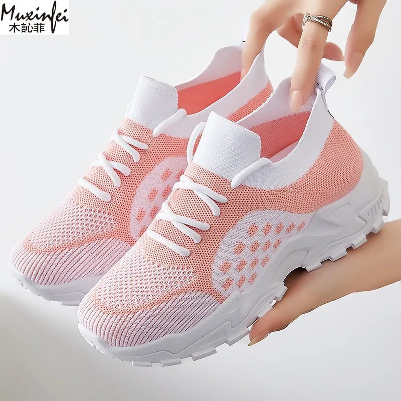 

Sports Shoes Women's Summer New Casual Versatile Single Shoe Mesh Breathable Running Thick Sole Dad Shoes Cheap Shoes Clearance