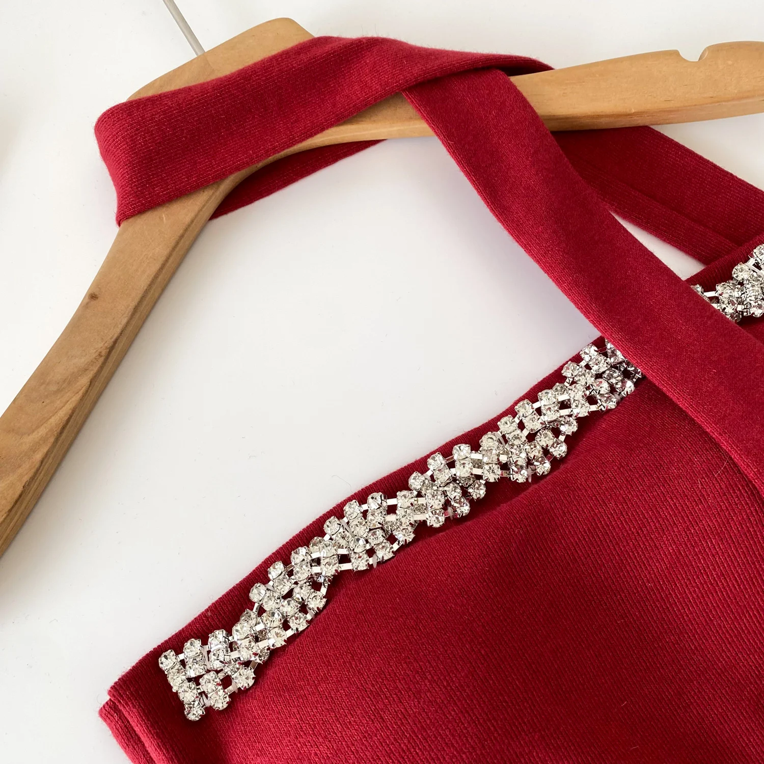 Elegant Sexy rhinestone Fashion Tank Top Off Shoulder Birthday Crop Top autumn Women Clothing