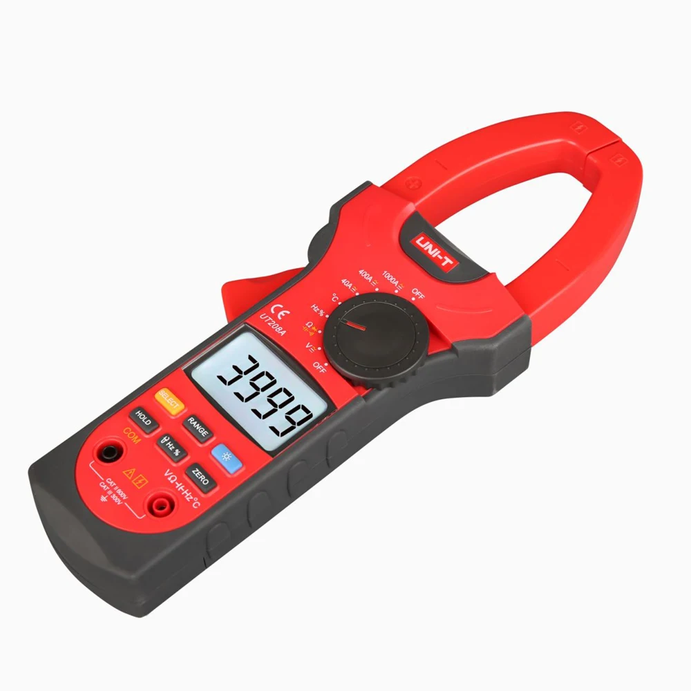 UNI-T UT208A 1000A Digital Clamp Meters AC DC amperimetrico Clamp voltmetro misuratore di frequenza Tester di capacità di temperatura