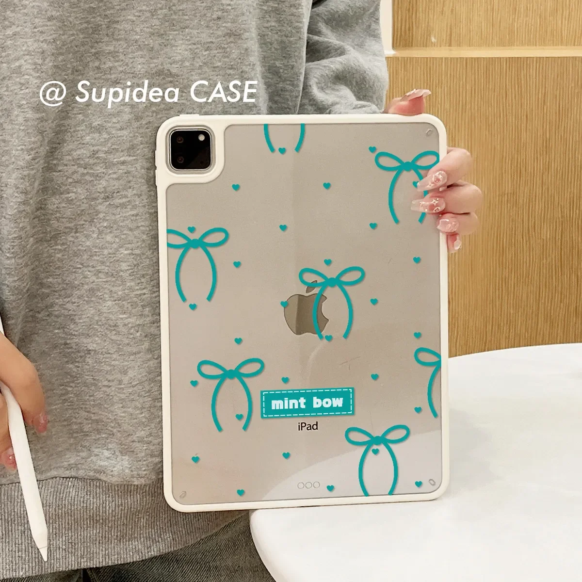 Korea ins Mint Bow Y2K Girl Cover For iPad Pro 13 11th M5 M4 12.9 A16 10 8 7 9th 10th For Ipad Air 11 M2 M3 Mini Tablet Case