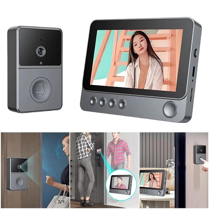 Videocitofono wireless 2.4G campanello bidirezionale audio video campanello telecamera visione notturna campanello per porta sistema citofonico per villa
