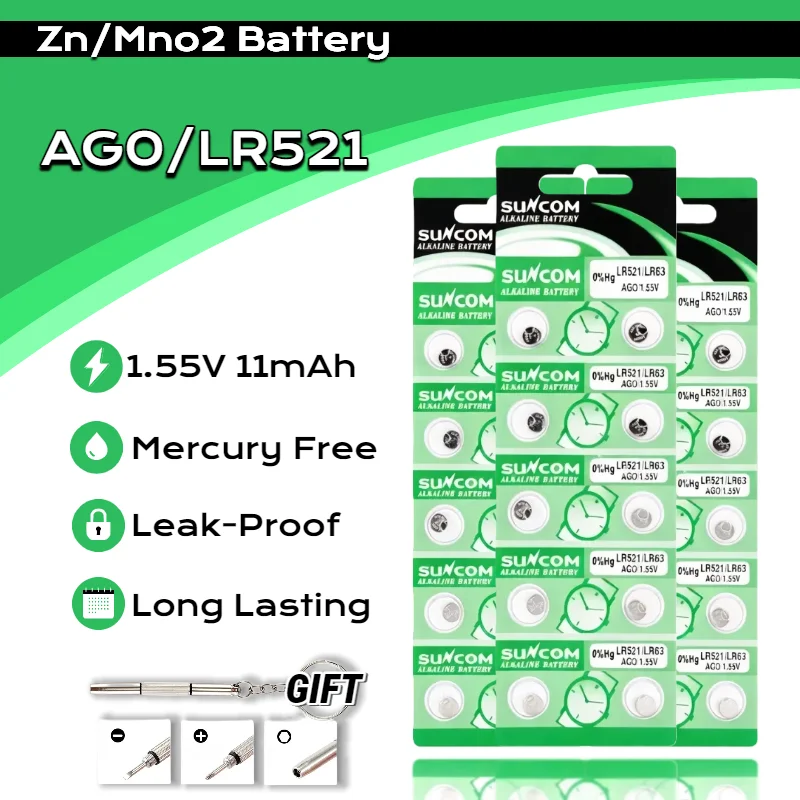 

LR521 AG0 SR521SW 379 Battery, 1.5V Alkaline Button Cell for Calculator, Watch, Toy, Remote, Scale, Games - SR63 D379 179