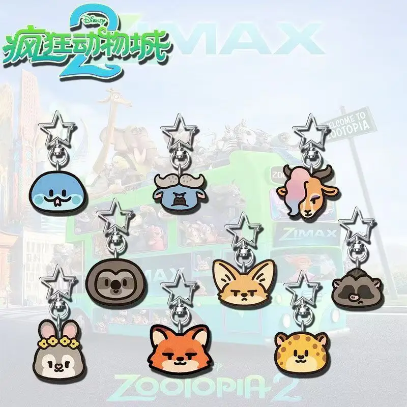 

9styles Anime Zootopia 2 New Pawbert Lynxley Acrylic Keychains Gazelle Q Big Head Pendant Judy / Nick Accessory Chief Bogo Toys
