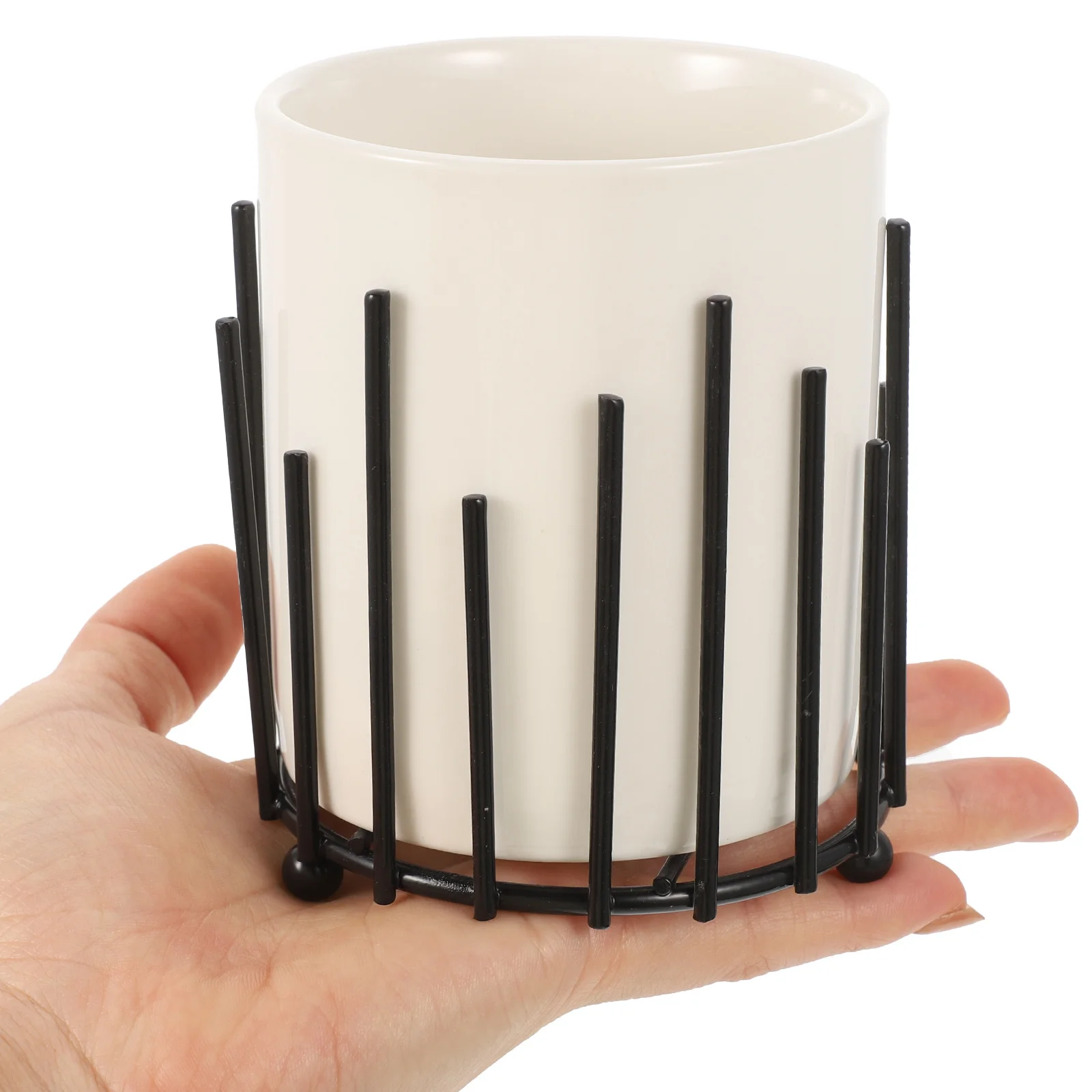 

Iron Desk Organizer Box with Pen Holder Storage for Office School Supplies Makeup Brushes Stationery Container Desktop