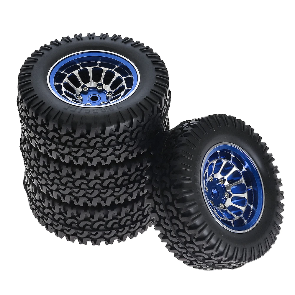 1.55-inch Metal Wheel Hub+rubber Tire For 1/10 Rc Rock Crawler Cars Axial Cc01 Tf02 Lc70 90069 D90  MJX Rgt Rc4wd