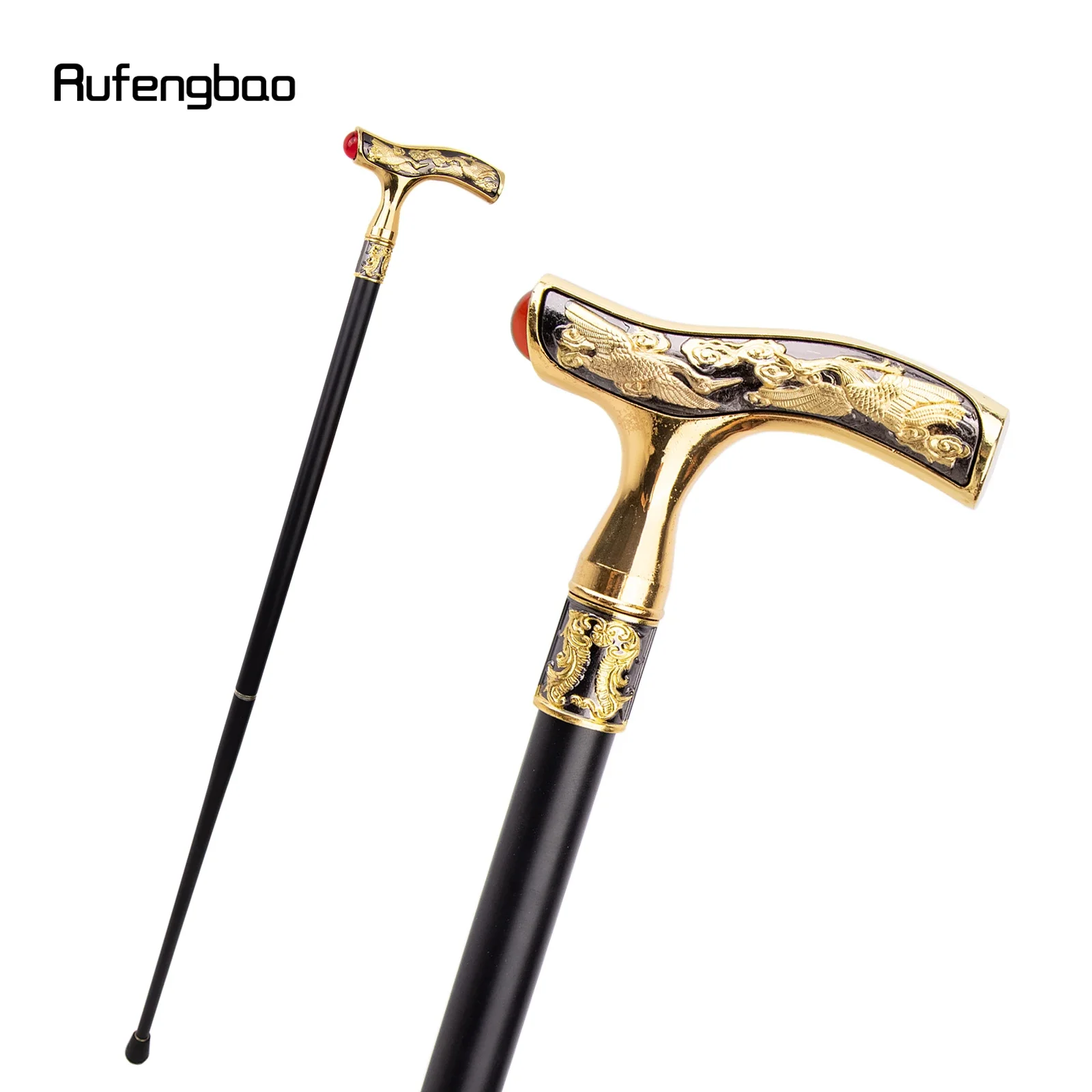 

Crane Walking Cane Red Gemstone Fashion Decorative Walking Stick Gentleman Elegant Cosplay Cane Knob Crosier 93cm