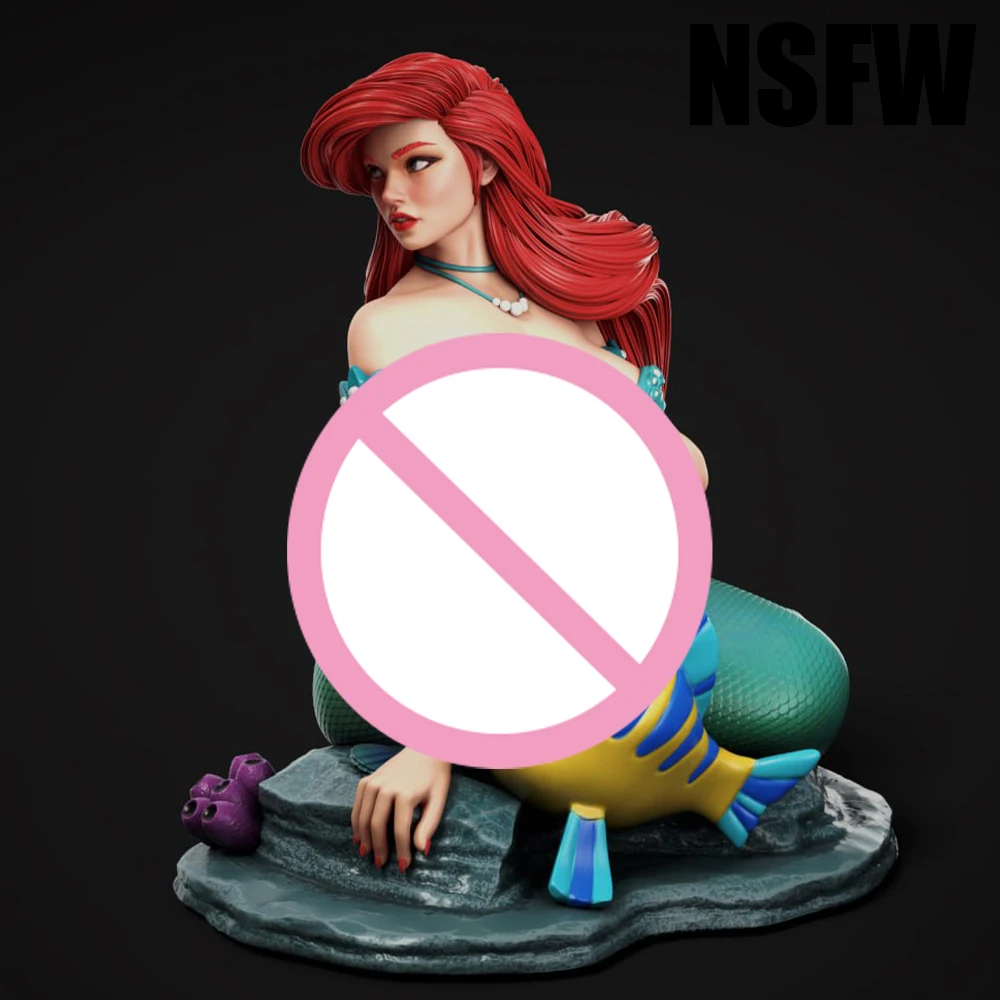 1/24 Belle mermaid merman NSFW Resin Figurine Toy Unpainted GK Doll Unassembled 3D Print Assembly Miniature Reduction Statue Toy