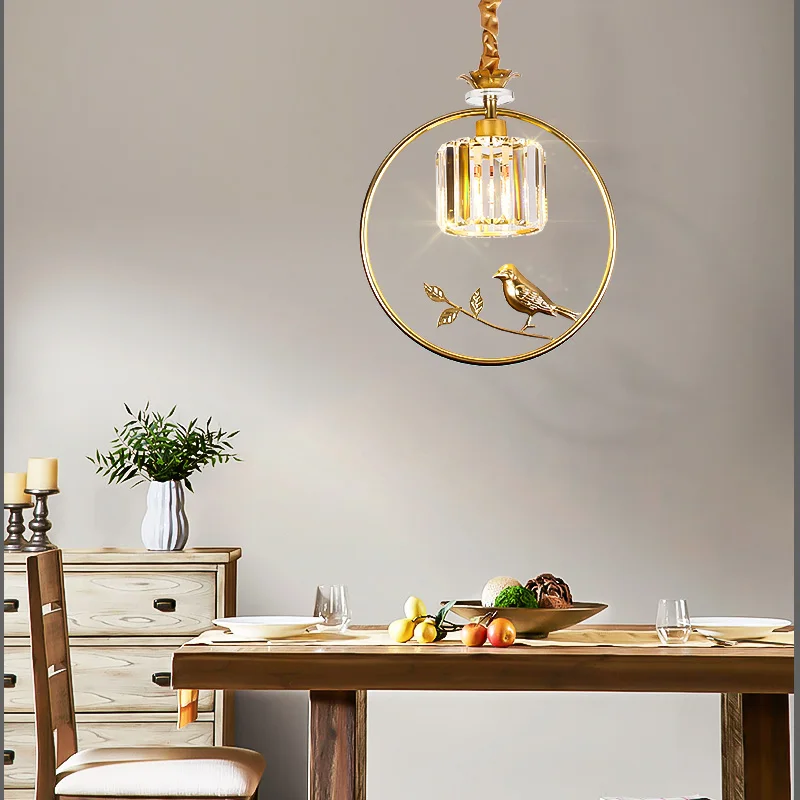 

Nordic Entrance Porch Crystal Bird Pendant Lighting Bar Balcony Aisle Cloakroom Postmodern Minimalist Chandelier