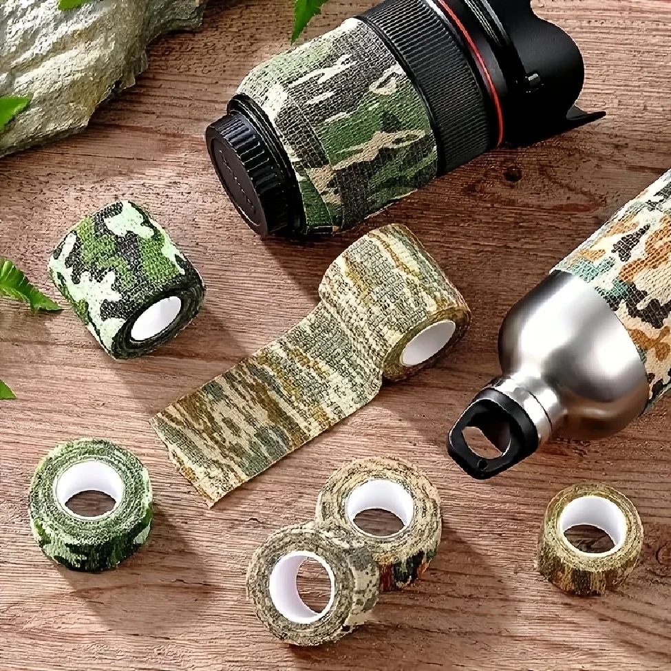 Camouflage Self-Adhesive Cohesive Wraps, 6 or 12 Rolls