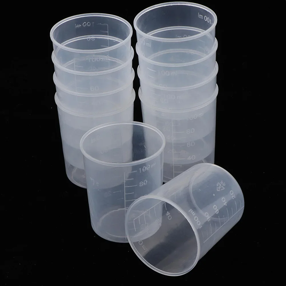 100ml Plastic Graduated Measuring Cup Liquid Container Epoxy Resin Silicone Making Tool Transparent Mixing Cup DIY Mixing Tool