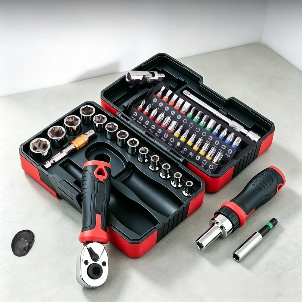 1-4-inch-drive-ratchet-screwdriver-kit-45-piece-socket-and-bit-set-magnetic-bit-holder-for-for-impact-driver-adapter-use