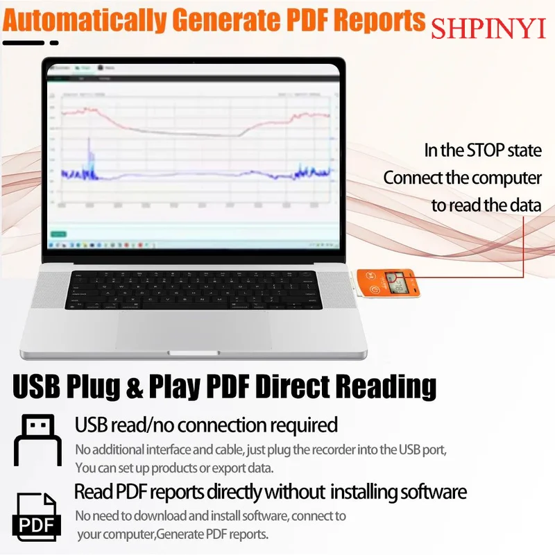 AIKESI RC-50/60 Data Logger USB Temperature Recorder Digital Thermograph for Pharmaceutical Use CE FCC ROHS