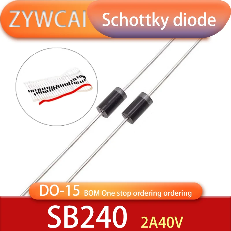 SB240 DO-15 20PCS Schottky Barrier Rectifiers BOM One stop ordering ordering 2A 40V Schottky diode