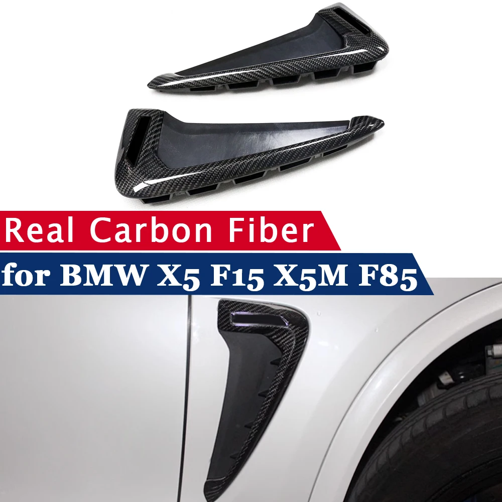 For BMW X5 F15 X5M F85 215-2019 Car Accessories Real Carbon Fiber Fender Air Outlet Emblem Trim Sticker Exterior Trim Bodykit