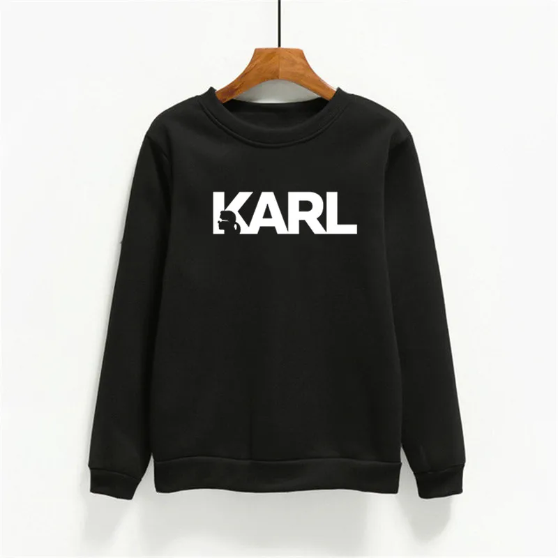 Fashion Brand Karls Men\'s and Women\'s Hoodies Sweater Spring and Autumn Long Sleeve O-Neck Hoodies Pullover Top Sudadera Mujer