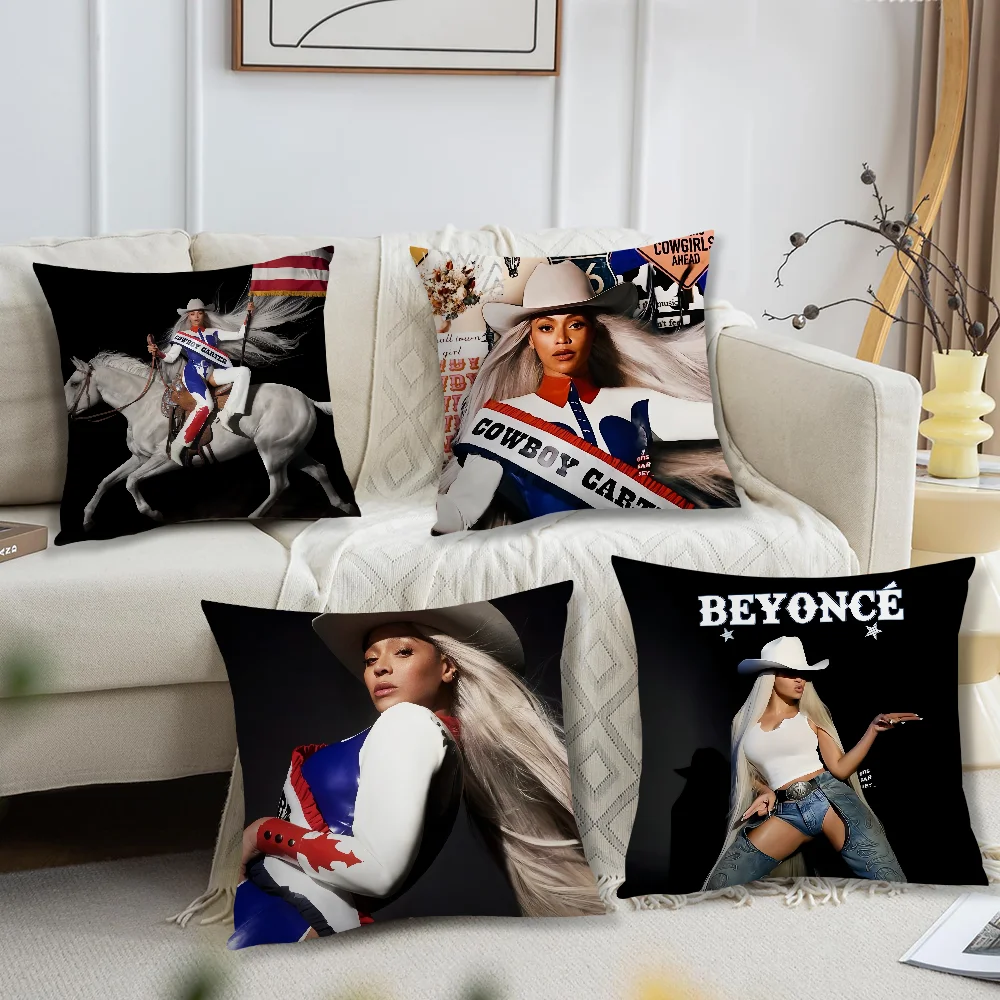 SIinger c-cowboy carter soft Comfortable Pillow Case for Sofa Living Room Home B-Beyonce office Decor Protective Covers