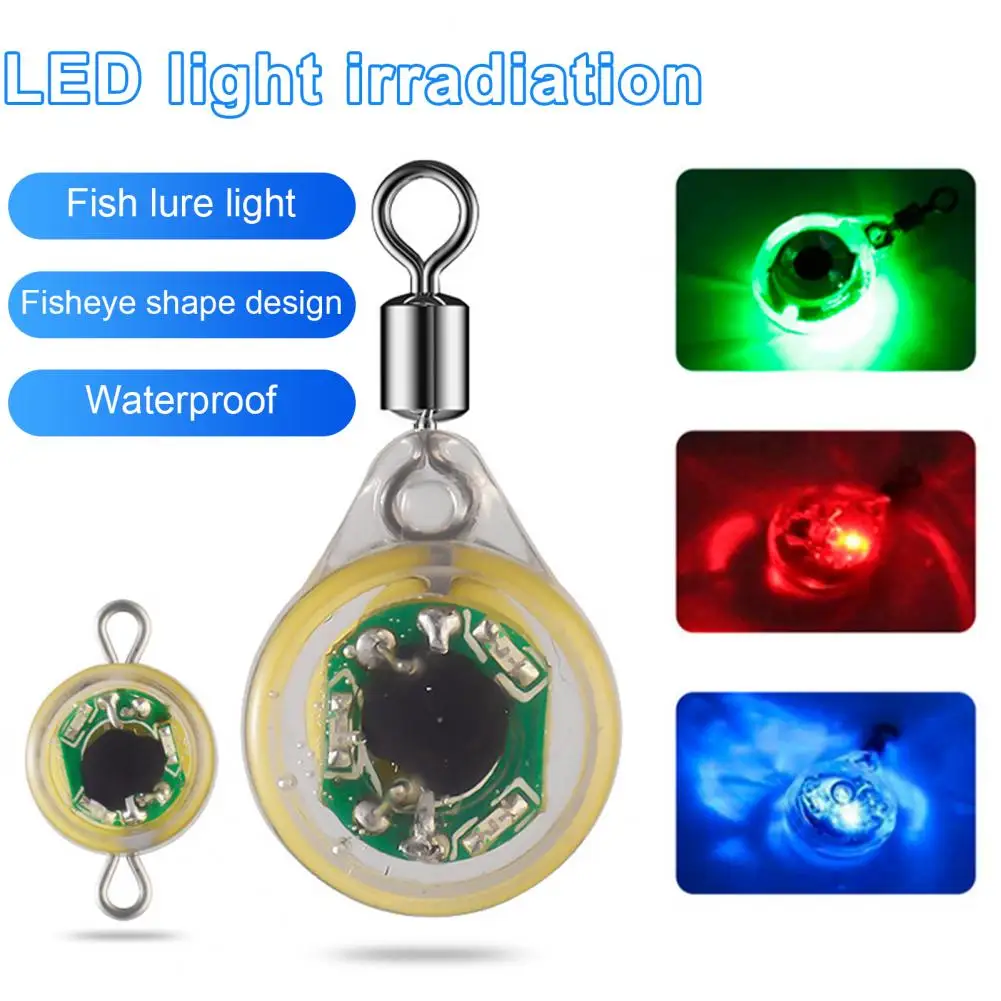 LED Fishing Lure Light Fisheye Tackle Fishing Squid Fishing Bait Luminous Lure Saltwater Freshwater Bass Fishing Lure Lamp