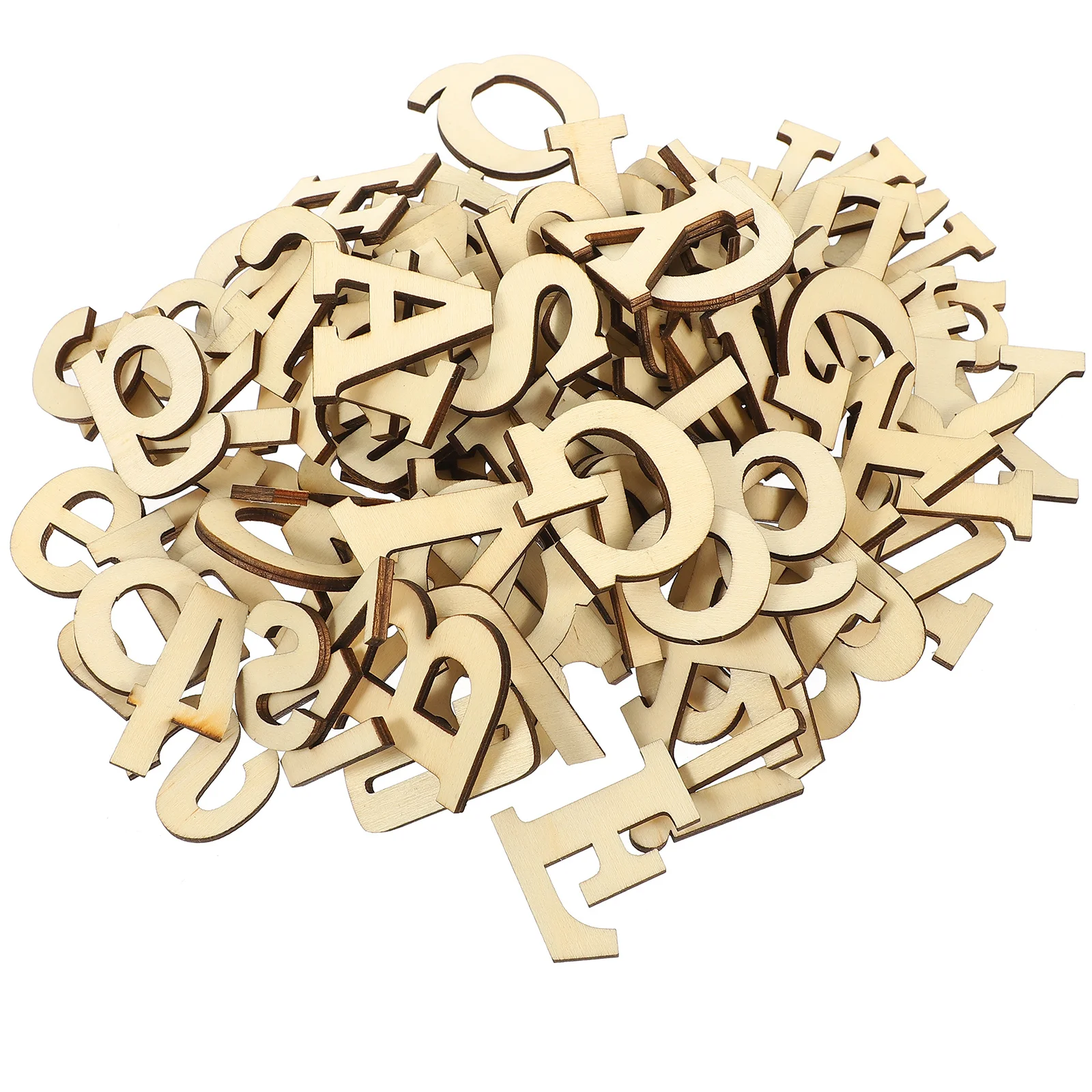 

124Pcs Wooden Letters Numbers Craft Decor Set for Home Office Wall Desk Decoration Wooden Alphabet Figure Accessories