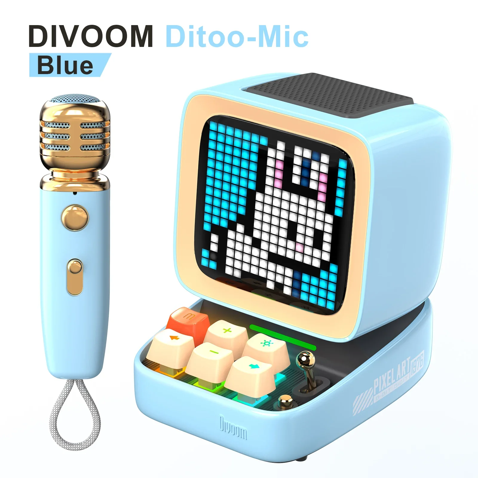 

Divoom Ditoo Mic Pixel Art BT Speaker with Wireless Karaoke Microphone for PC BT 5.0 TF Card Retro Portable Mini Size DIY