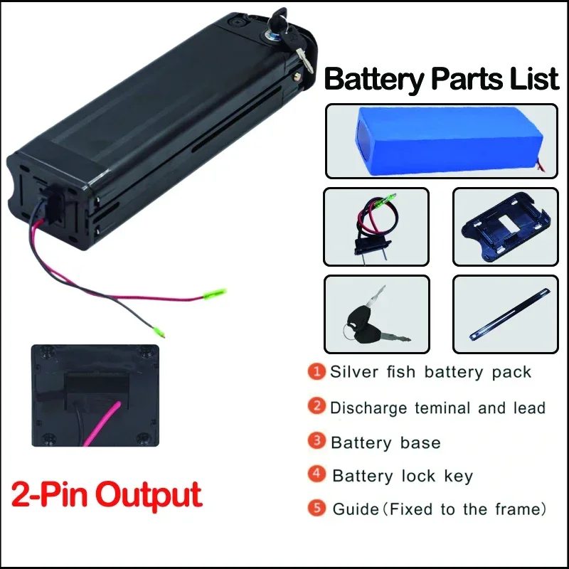 36v48v52v 60v 72v Bafang 1000w 2000w ebike Lithium Batterie SilverFish Electric Bicycle Battery 20 24 30ah 40ah 50 60ah Batterij view 4