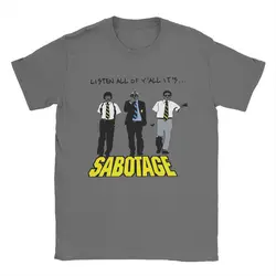 Men's Sabotage Beastie Boys T Shirt Pure Cotton Clothing Novelty Short Sleeve Crew Neck Tees Gift T-Shirts