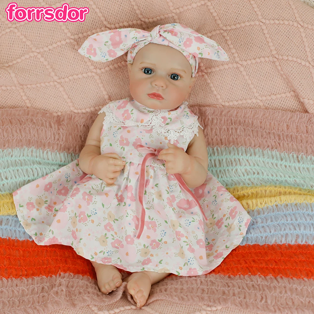 

50 см силиконовая виниловая кукла Reborn LouLou Awake для девочек/мальчиков с открытыми голубыми глазами, высококачественная коллекционная игрушка-кукла, Рождественский подарок