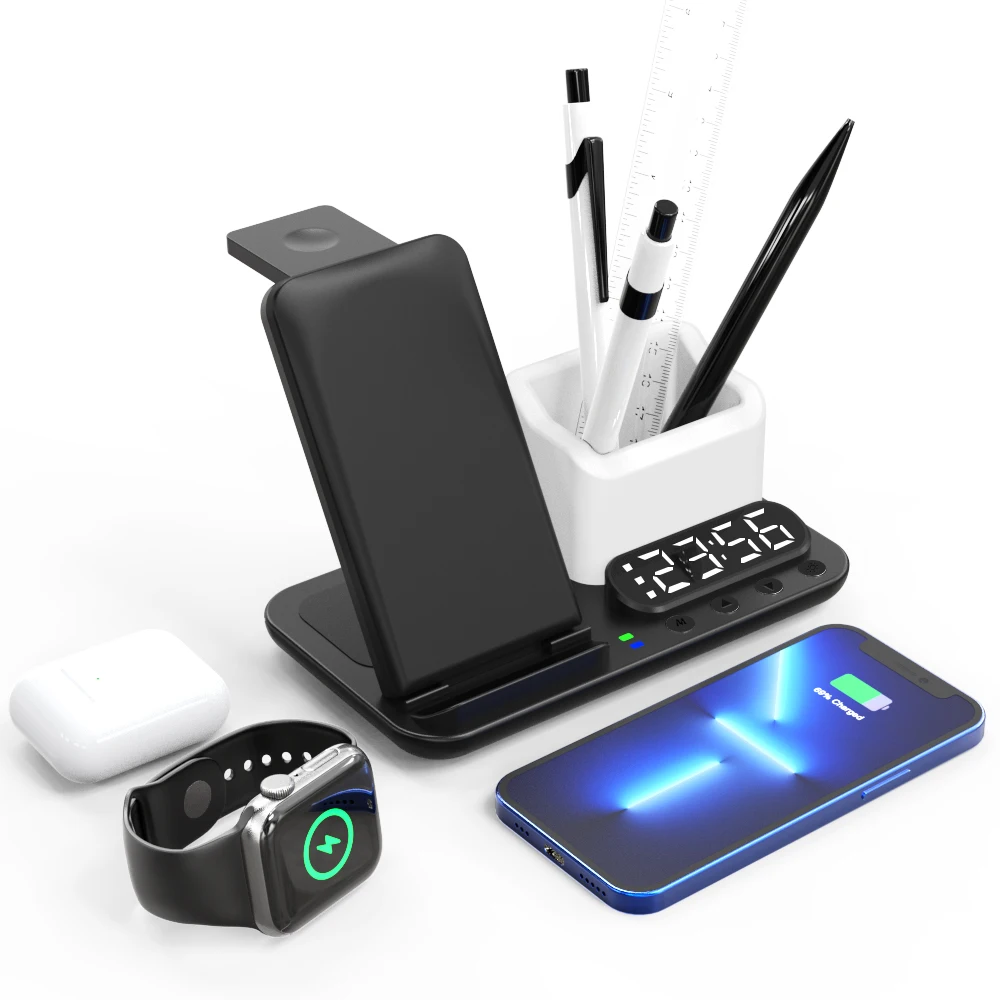 

8-in-1 Foldable 15W KC Certified Night Light Multifunction Alarm Clock Wireless Charger Station