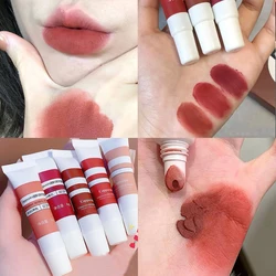 6 Colors Matte Lip Clay Lipstick Set Waterproof Nude Lip Gloss Dual-Use Cheek & Lip Long Lasting Sexy Lip Tint Mud Cosmetic Kit