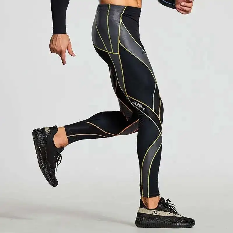 Print Men's Tight Fitness Running Sweatpants Leggings Plus Size Training Joggers Sweat Trousers