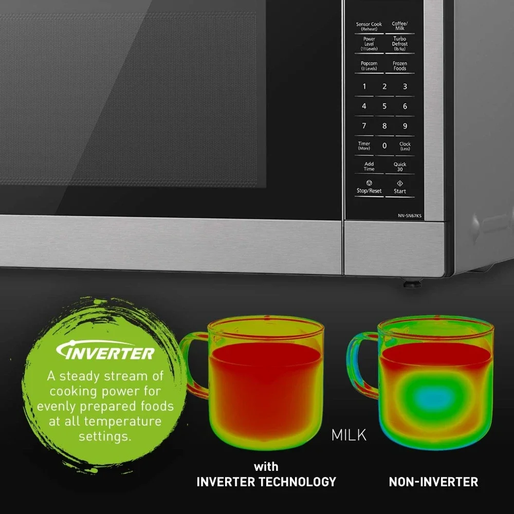 Magnetron, 1.2 Cu. Ft, Roestvrij Staal/Zilver, 1200W, Roestvrijstalen Aanrechtoven, Magnetrons