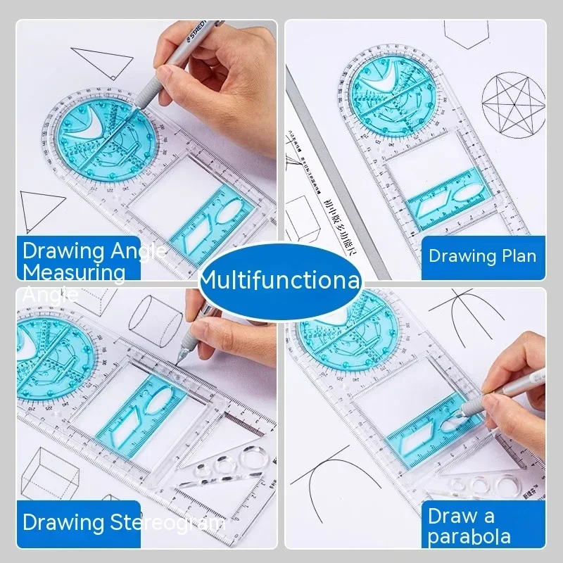 Professional Geometric Ruler Set Primary/Middle/High School Drawing Mathematics Drawing Template Measuring Tool Office Gadgets