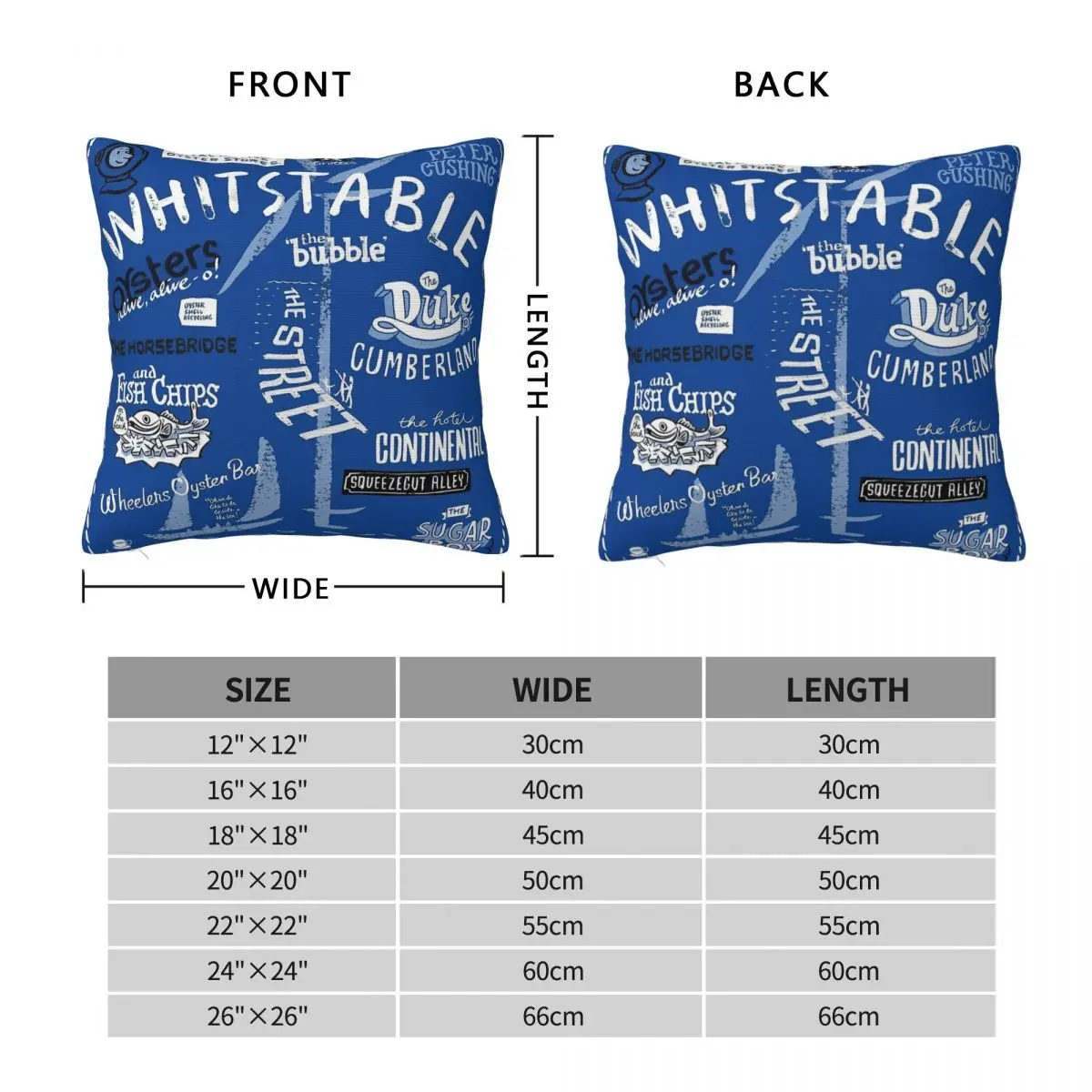 Whitstable Icons Print Pillowcase Polyester Linen Velvet Pattern Zip Decorative Throw Pillow Case Bed Cushion Cover Wholesale