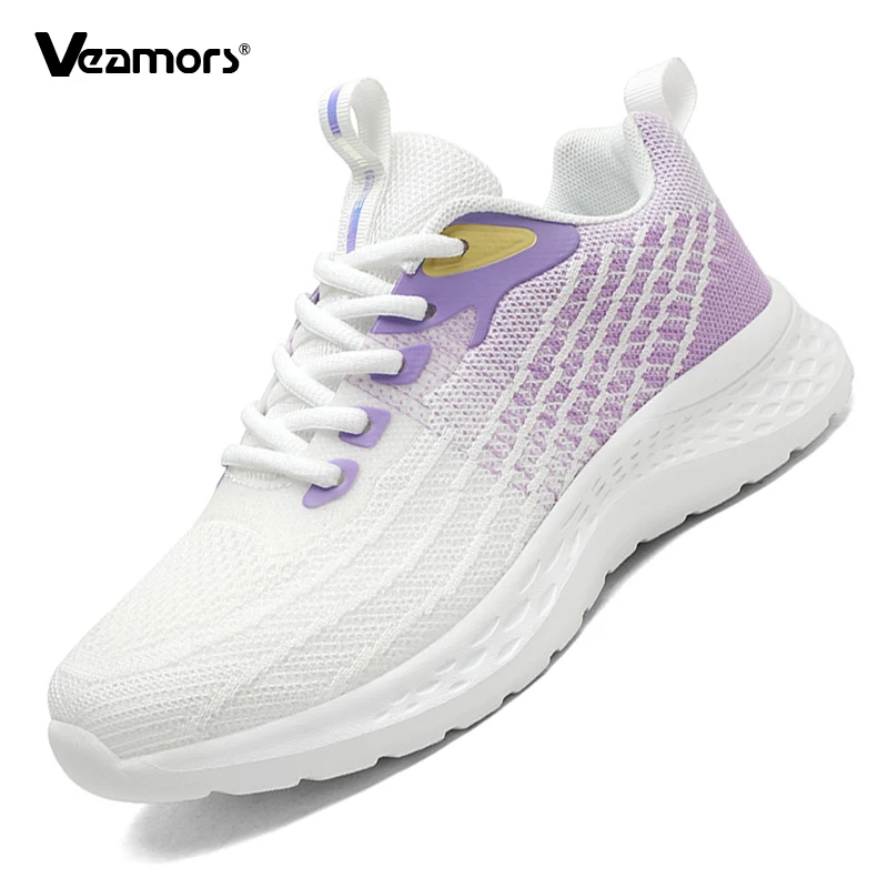 

Легкие женские кроссовки для бега, модные вязаные кроссовки, дышащие, нескользящие, повседневные спортивные туфли для бега и ходьбы