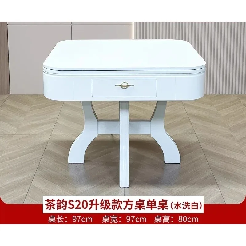 A Small mahjong machine dining table dual-purpose integrated new Chinese solid wood new mahjong table