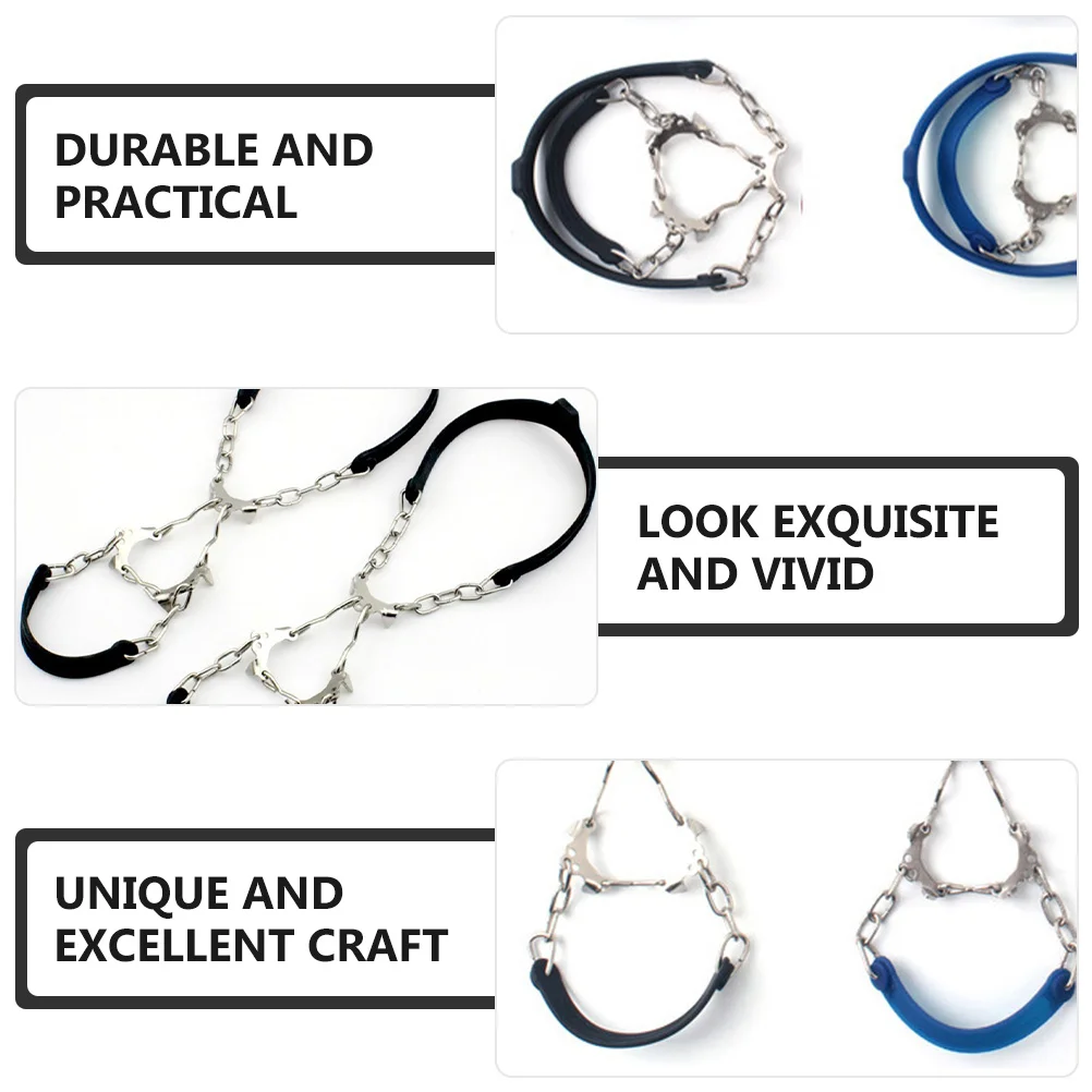 

2Pcs Ice Traction Cleats Premium Anti-Slip Shoe Chains for Hiking Boots Outdoor Winter Sports Snow Guards Metal Roofs