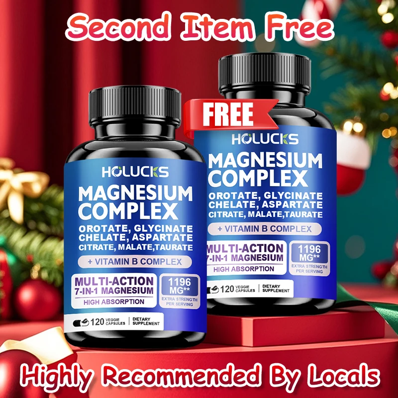 

Premium Magnesium Complex Supplement, with Vitamin B1 & Folate, for Better Sleep, Calm Nerves, Heart Health, Energy & Relaxation