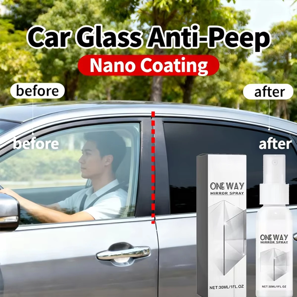 Anti Peeping Glass Cleaning Spray Isolate Glass From Light Dedicated for Privacy Protection in Cars