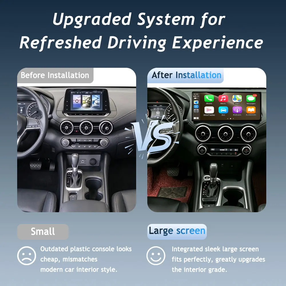 For Nissan Sentra Sylphy 2025-2026 Car Radio GPS Navigation 12.3 inch Android 16 (OS) Bluetooth Wireless CarPlay Head Unit QLED