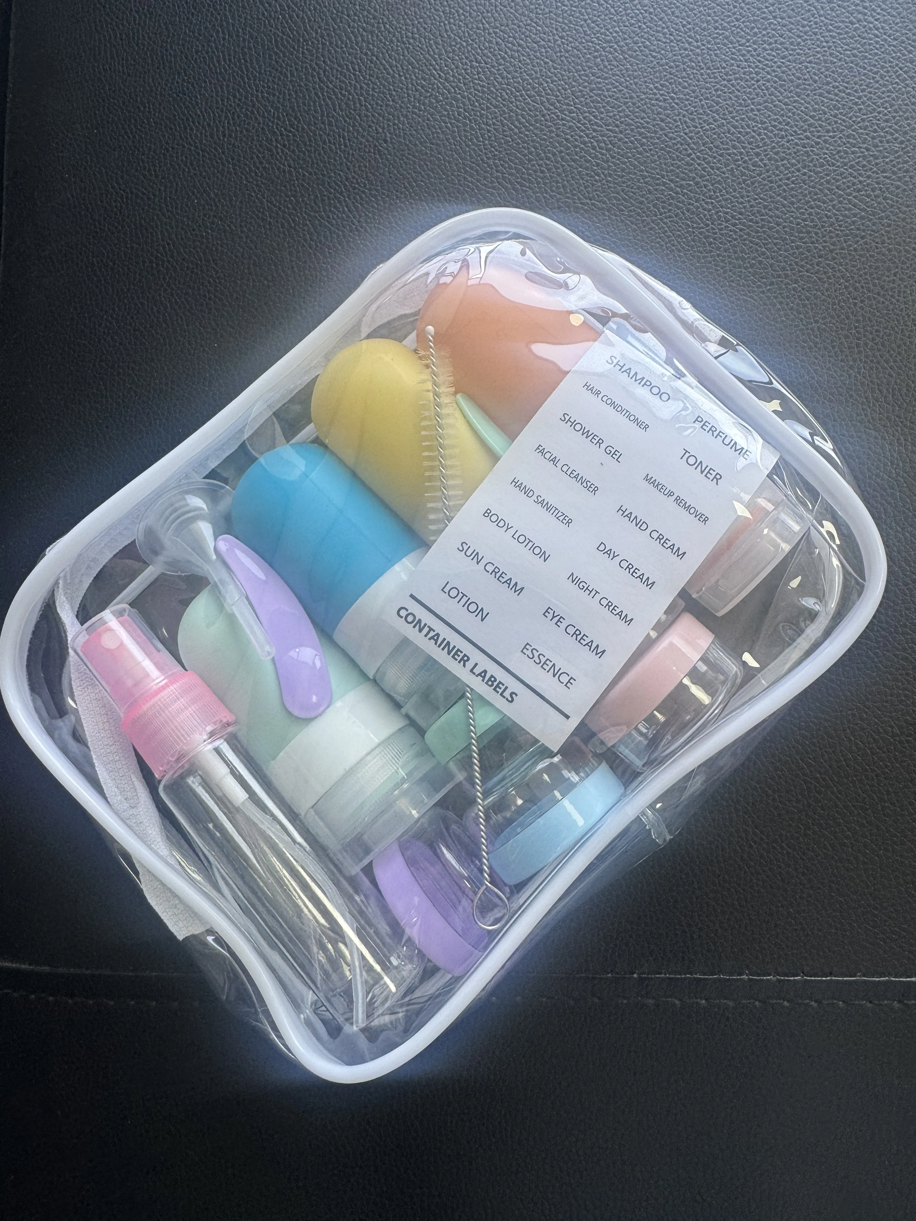 

Leak-Proof Silicone Travel Bottles, Reusable Squeezable Toiletry Containers Set - Eco-Friendly TSA Approved Cosmetic Organizer